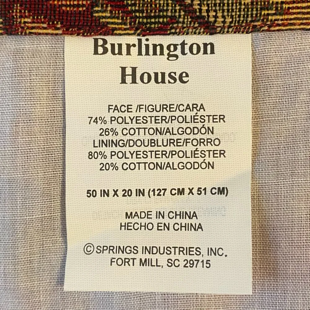 Burlington House 4 Valances 50 x 20 Inches Each